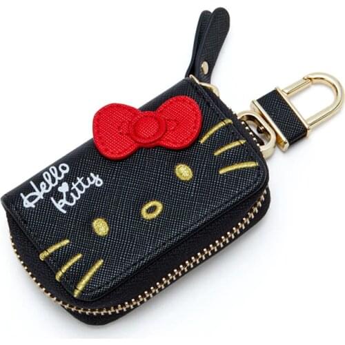 Cute hello kitty cartoon multifunctional leather coin purse 3D key case PU zipper cartoon car key case cute key holder 8*2.5*5cm