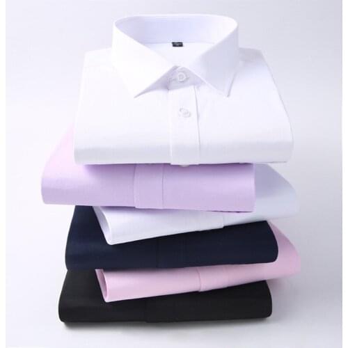 Men Long Sleeve Shirt 2020 Spring New Brand Solid Color Business Office Formal Men Dress Shirt Plus Size Male Shirt Chemise