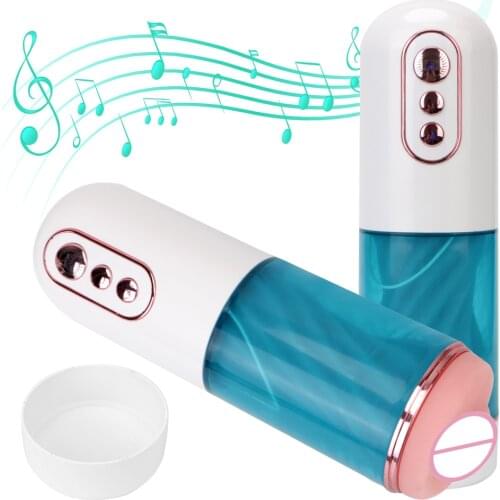 7 Modes Male Masturbation Cup Adjustable Telescopic Automatic Rotation Male Masturbator Vibrator Real Vagina for Men