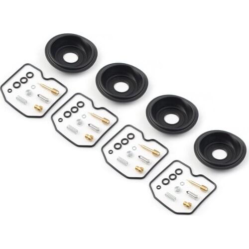 4 Sets Motorcycle Repair Carburetor Rebuild Kits & Plunger Vacuum Diaphragm For Kawasaki Ninja 250R 500R 600R 750R 1000R etc