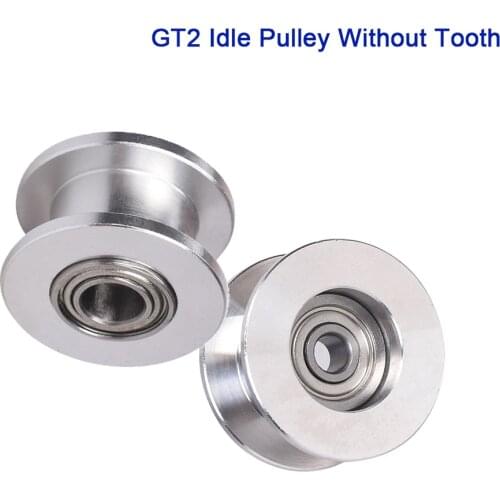 High Quality GT2 Idler Pulley Without Tooth Timing Belt Pulley Wheel 3/5MM Bore Width 6MM 3D Printer Parts prusa I3 MK3 MK3S