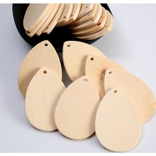 NEWEST DIY Wood Beads Water Drop Shaped Wooden Color Charms Pendants for Jewelry Earrings Findings 57mm*40mm 10Pcs/Lot