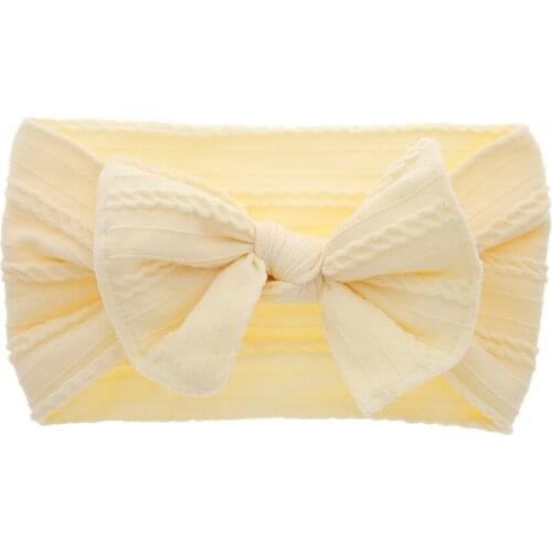 New 2020 baby headband nylon elastic headband hemp pattern bowknot retro rabbit ears head rope hair accessories European style