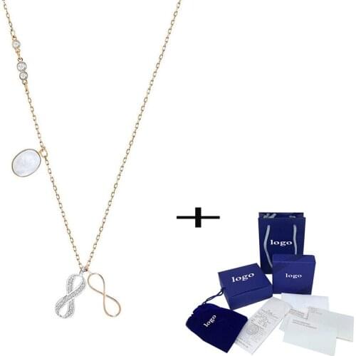 Stylish new double 8-letter Rose Gold woman retro necklace for MOM’s gift