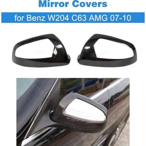 Carbon Fiber Add On Style Car Side Mirror Cover Caps for Benz W204 C230 C280 C300 C350 C63 AMG 2007-2009 Car Styling
