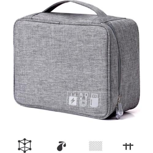 Portable Digital Storage Bags Organizer USB Gadgets Cables Wires Charger Power Battery Zipper Cosmetic Bag Case Accessories