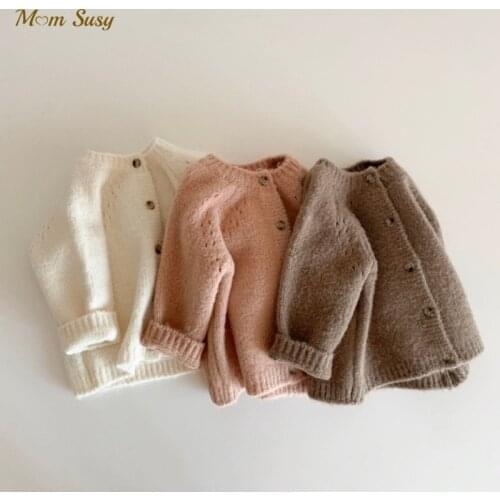 Warm Newborn Baby Girl Boy Knit Cardigan Infant Toddler Outfit Clothes Cotton Knitted Sweater Child Cardigan Knitwear Coat Tops