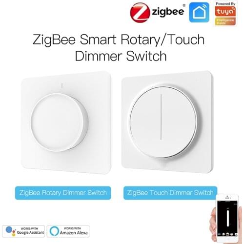 ZigBee Smart Rotary/Touch Light Dimmer Switch Smart Life/Tuya APP Remote Control Works With Alexa Google Voice Assistants EU