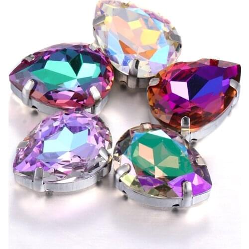 High Quality Sew On Crystal Rhinestones Stones Glass Crystal Fancy Drop Claw Stone DIY Clothing Accessories Jewelry Making