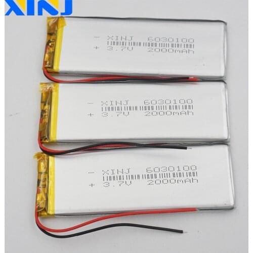 XINJ 3pcs 3.7V 2000mAh lithium polymer battery lipo cell 6030100 For PDA MID Music player Record pen bluetooth speaker Tablet PC