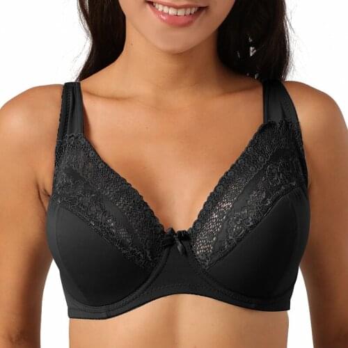 Lace Bras for women plus size Push Up Bras Bralette Comfortable Underwired Sexy Lingerie 38 40 42 44 46 48 50 52 D DD E F G Cup