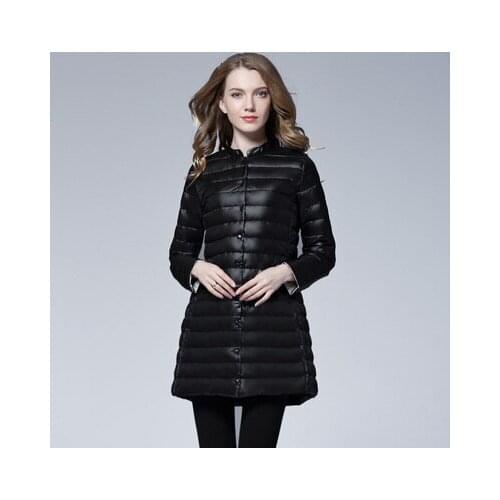Winter women light coat duck down warm coat jacket long style female overcoat slim solid jackets winter coat outwear parkas