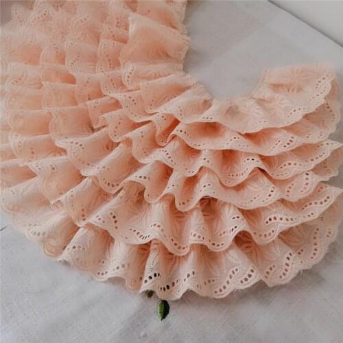 1 Meter 7.5cm Wide Orange Pink DIY Manual Materials Doll Dress Stocking DecorationLace Trims Underwear Sideband Trimmings