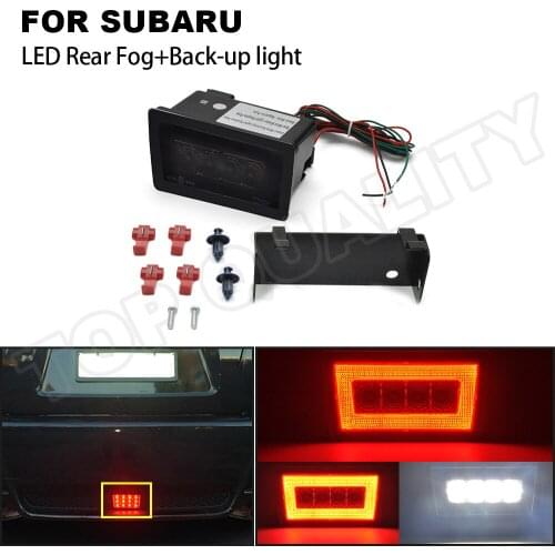 1X Smoked Lens LED Rear Fog+Back-up Light For Subaru WRX/STi 2011-2021 For Subaru Impreza 2011-2016 For Subaru XV Crosstrek 2013