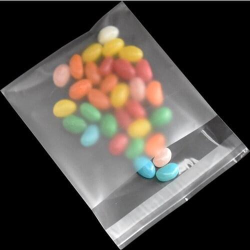 10*10+3cm Self Adhesive Frostic Transparent Plastic Bag Candy Biscuit Package Bags Matte Clear Plastic Packaging Bag 500 Pieces
