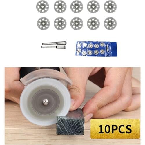 10Pcs/set Dremel Diamond Cutting Disc For Dremel Rotary Tools Accessories with 2 Mandrel