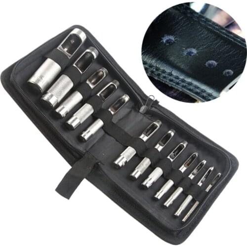 12 Pcs Multifunction 3-19mm Round Steel Leather Craft Hollow Hole Puncher Tool Cutter Working Belt Strap Waist Watch Band Gadget