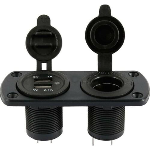 12V Dual USB Car Cigarette Lighter Socket Splitter Charger Charging Power Adapter Outlet for Car Accessories