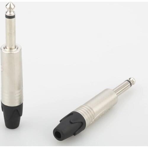 4pcs Audiocrast Neutrik 6.3mm Jack Mono Plug Neutrik Mono 6.3mm Male Plug Solder Connector