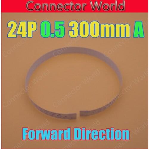 5-100pcs/lot New FFC FPC 24pin flat flexible cable 0.5mm pitch 24 pin forward Length 300mm Width 12.5mm Ribbon 24p Flex Cable