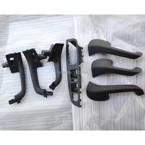 7pc Black Interior ABS Plastic Door Grab Handle Cover Trim Switch Bezel Set For VW GOLF JETTA MK5 GTI