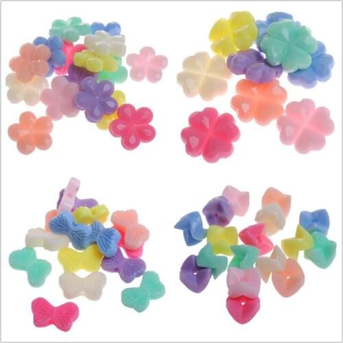 Multicolors Spring Pastel Color Acylic jewelry Lucite Beads Cute Flower Butterfly Bicone Circle Shape Plastic Loose Spacer Beads