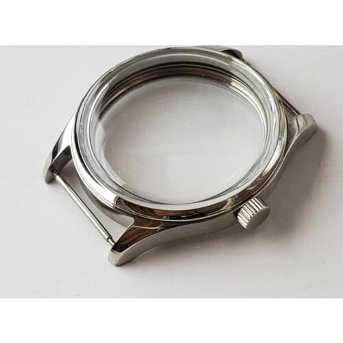 41MM Sapphire crystal or Mineral glass 316L stainless steel watch case fit ETA6497/6498 Mechanical movement Mens watch case 3-8