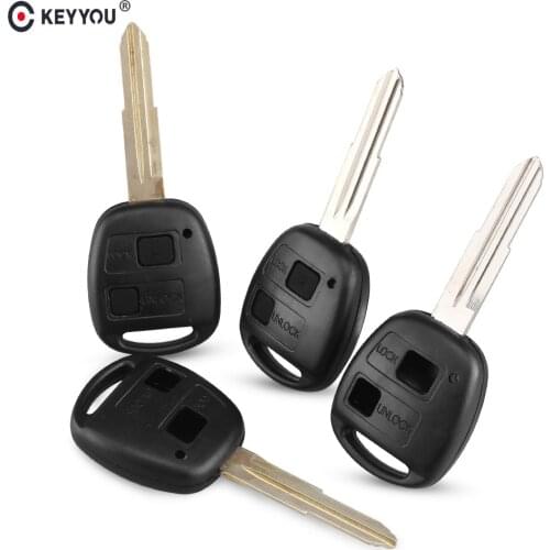 KEYYOU Remote Car Key Shell Case For Toyota Yaris Prado Tarago Camry Corolla With TOY41 Uncut Blade With Button Pad