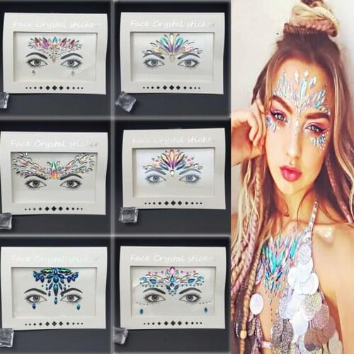 DIY Temporary Tattoo Face Jewelry Gems Rhinestone Decorations Party Makeup Body Shining Festival Flash Tattoos Body Art Stickers