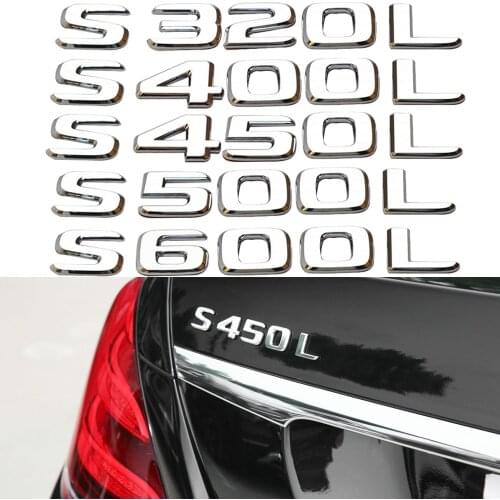 For Mercedes Benz S Class S320 S400 S450 S500 S600 W220 W221 W222 Number Letter Logo Rear Trunk Badge Sticker Accessories