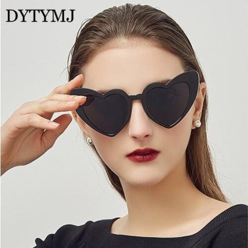 DYTYMJ New Love Cat Eye Women Sunglasses Peach Heart Sunglasses Women Harajuku Heart Sunglasses Luxury Shades for Women Gafas