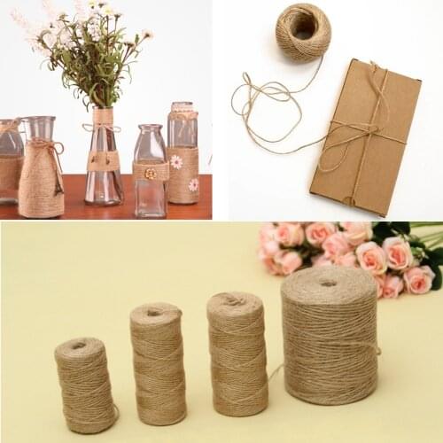 30/50/80/100Meters Natural Jute Rope Cord Burlap Ribbon Gift Crafts Jute String Twine Hemp Thread Wedding Party Home Decoration