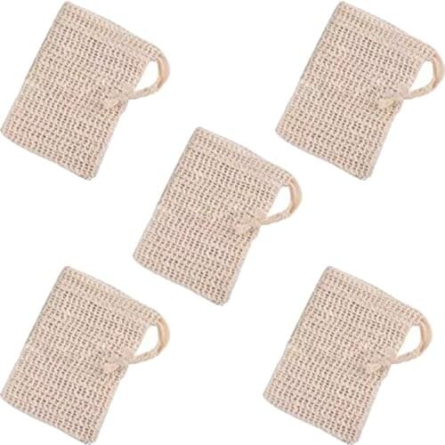 Hot YO-5 Pcs X Soap Bag, Soap Bags in Cotton and Linen, Organic Soap Sachet, Soap Bag, Foam and Soap Soap