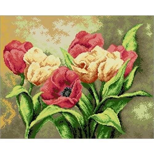 Beautiful Tulip patterns Counted Cross Stitch 11CT 14CT 18CT DIY Chinese Cross Stitch Kits Embroidery Needlework Sets