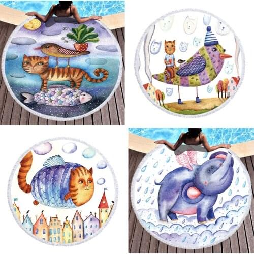 Creative personality baby elephant luxury beach towel Sea beach towel Fringed beach towel Large beach towel microfiber towel spa