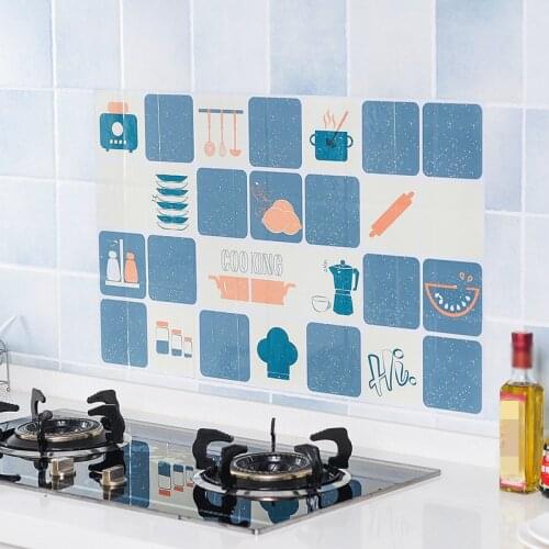 Kitchen Anti-Oil Stickers Oil-proof Self Adhesive Wallpaper Stickers Blocks Kitchen Oil Stains Clean Walls Decoration Stickers