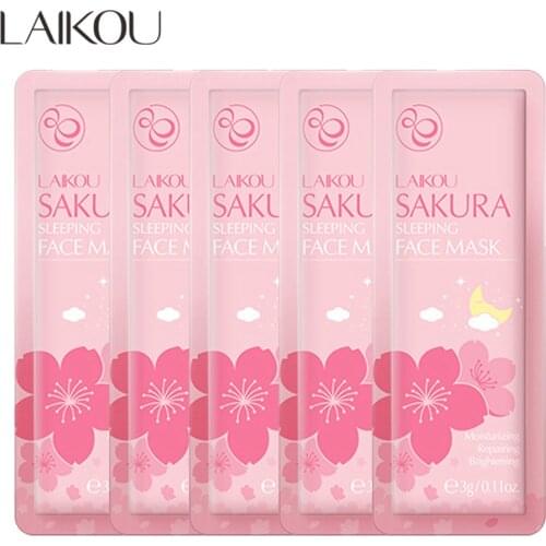 LAIKOU 15pcs Japan Sakura Mud Face Mask Anti Wrinkle Night Facial Packs Skin Clean Dark Circle Moisturize Anti-Aging Skin Care