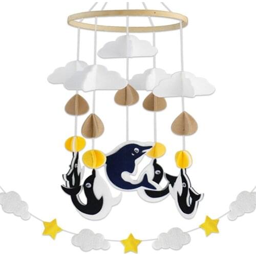 Baby Crib Mobile with Garland Dolphin Bed Bell Nursery Decor Ceiling Decorations Baby Shower Gift