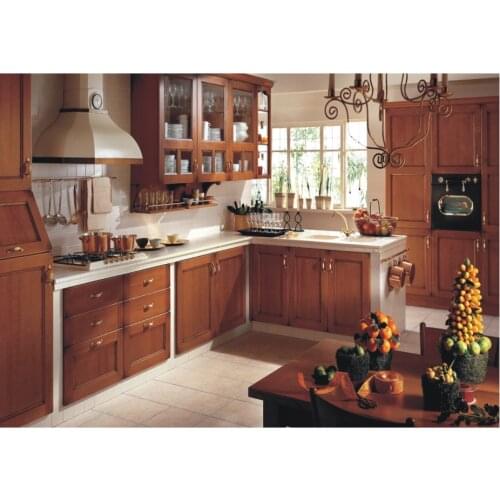 2017 Free design customized for kitchen furniture with solid wood door panel modular kitchen cabinets