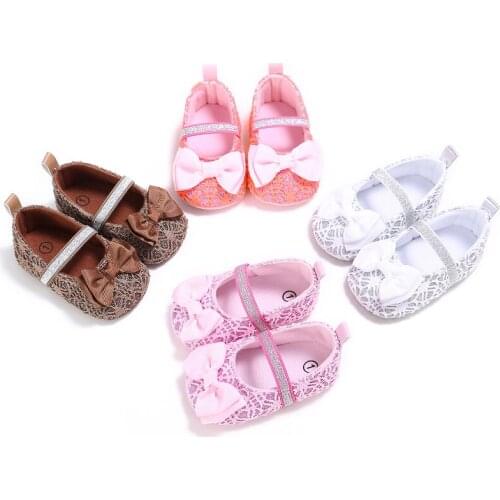 2021 Newborn Cotton Baby Boy Girl Moccasins Moccs Shoes Bow Hollow Soft Soled Non-slip Footwear Crib Shoes