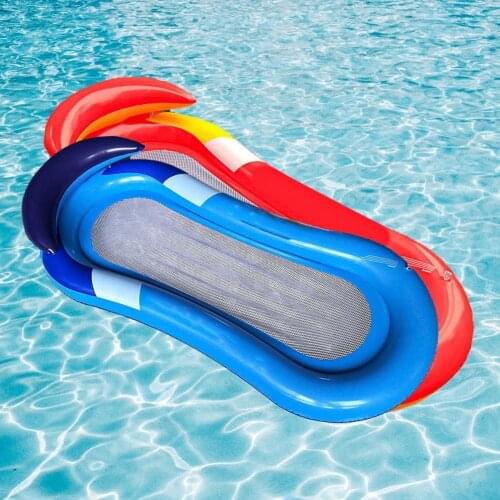 Floating Mat Pool Inflatable Cushion PVC with Armrests Recliner Hammock Pool Lounger for Swimming Party Water Air Mattresses