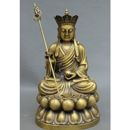 Wholesale factory 12 Folk Chinese Bronze Buddhism Tang Seng Monk Dharma Ksitigarbha Buddha Statue halloweenroom Art Statue