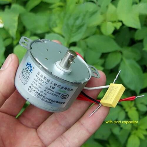 Permanent Magnet Synchronous Motor AC 220V Forward and Reverse Controllable 2.5rpm Mute Micro Geared Motor Shaft Dia 6.95mm