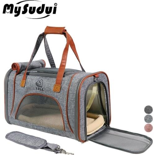 MySudui Luxury Cat Dog Carrier Bag Portable Handbag Backpack For Small Dogs Foldable Breathable Bag Puppy Carry Outdoor Travel