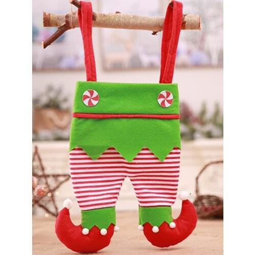 Cheistmas Candy Gift Bag For Kids Pumpkin Hanging Elf Pants Festival Party Favor Halloween Party Decoration Wine Bottle Cover