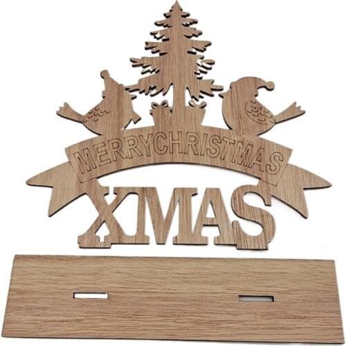 Christmas Decoration Xmas Noel Wood Sign Holiday Wood Plaque Sign Decorative Table Top Sign Plaque Xmas Party Decoration