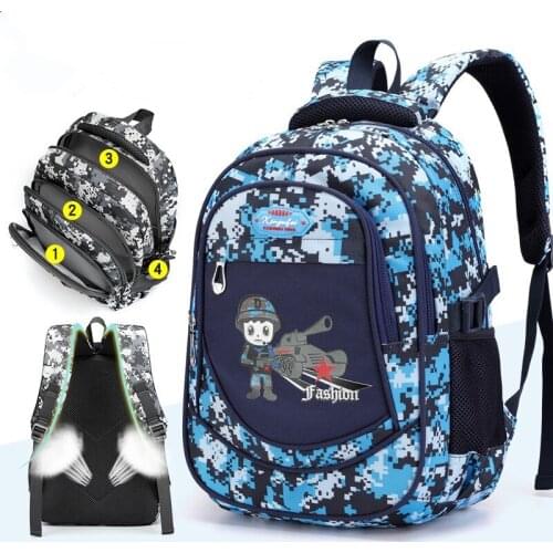 2020 Boys Camouflage Primary Backpacks Orthopedic Kids School Bags Waterproof Knapsack Grade 1-3-5 Students Book Bag Satchels