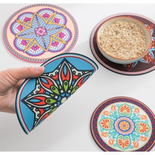 Silicone Hot pad Coasters Anti Slip Placemats For Table Waterproof Table Mat Heat Resistant Non-slip Kitchen Oil Proof Table Mat