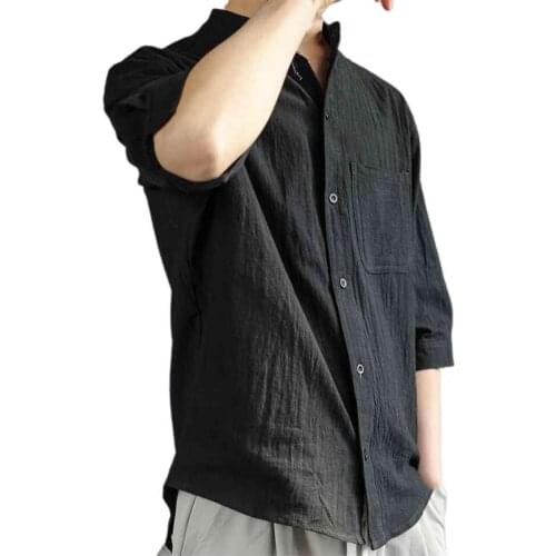 Shrink Resistant Stylish Half Sleeve Casual Shirt Loose Casual Shirt Buttons Closure Streetwear