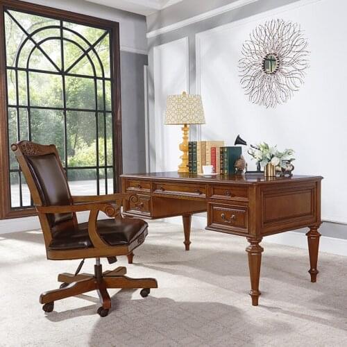 American style solid wood desk desk desk computer desk European style study desk household storage desk